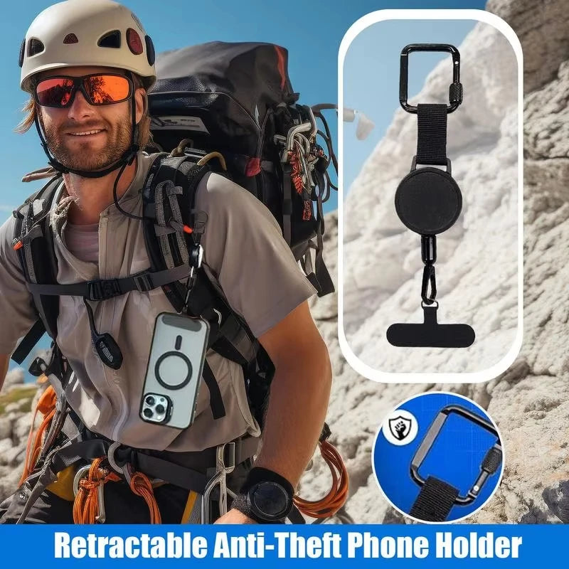 Retractable Anti-Theft Phone Holder Cellphone Lanyard Strap Smartphone Safety Tether with Belt Clip Cellphone Lanyard for Travel