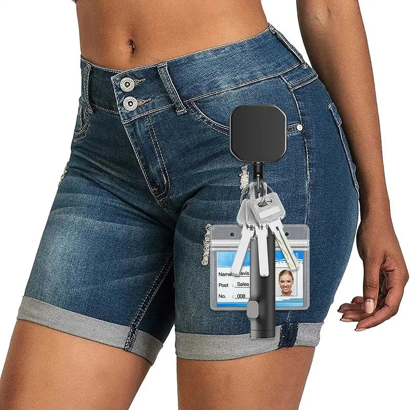 Anti-loss and Easy-to-pull Buckle of Retractable Key Chain Belt Badge Reel Clip Square Accesorios Para Auto Key Chain