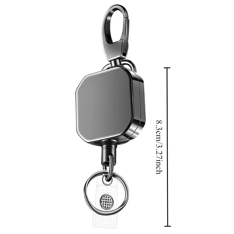 Anti-loss and Easy-to-pull Buckle of Retractable Key Chain Belt Badge Reel Clip Square Accesorios Para Auto Key Chain